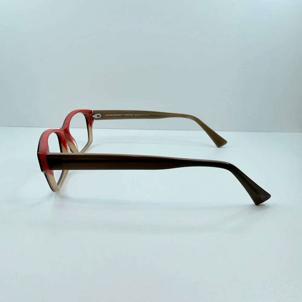 Jean Lafont Paris Red Brown‎ LIN 1013 53•16•138 Rectangle Eyeglasses FRAMES ONLY